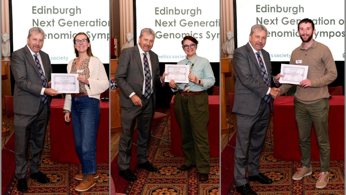 Professor Sir Peter Mathieson presents poster prizes